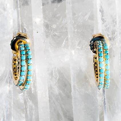 Native Gem - Wholesale Huggie Earrings - EVIL TWIN HUGGIES- TURQUOISE0