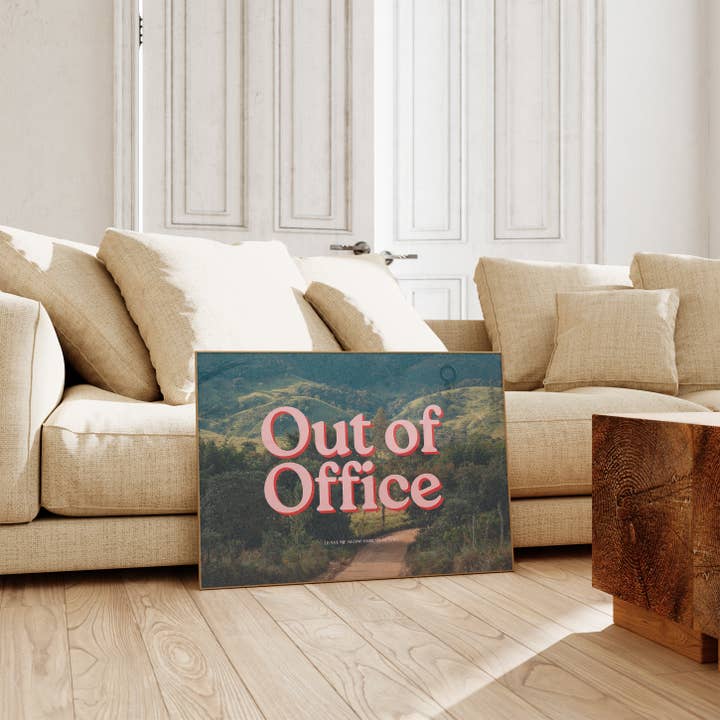 Out of Office Horizontal Poster, Wall Art, Trendy Poster for wholesale by GS Print Shoppe