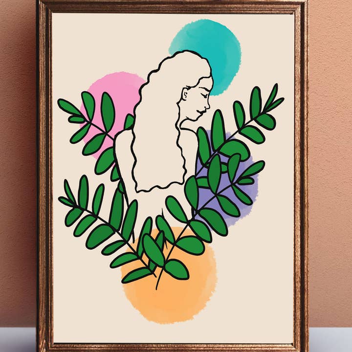 Impression d'art minimaliste simpliste pour femmes et filles pour la vente par Unravelingarts