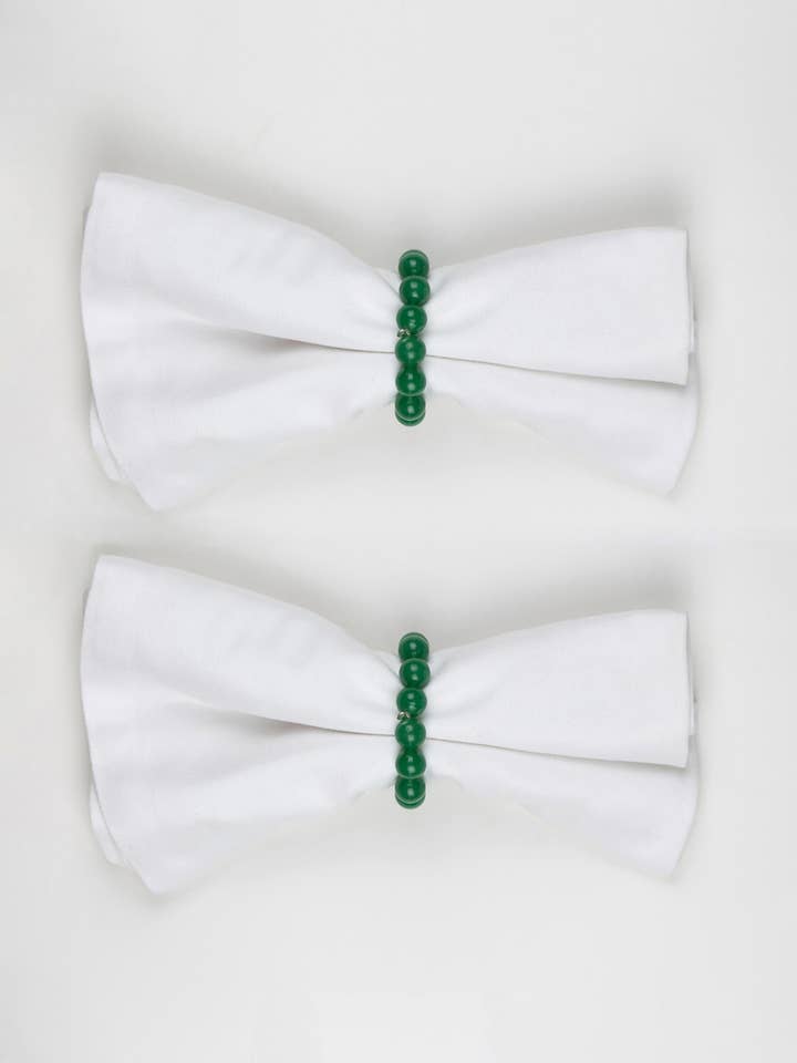 Kristall-Serviettenring in Grün – Set mit zwei Stück für den Großhandel von Les Beads