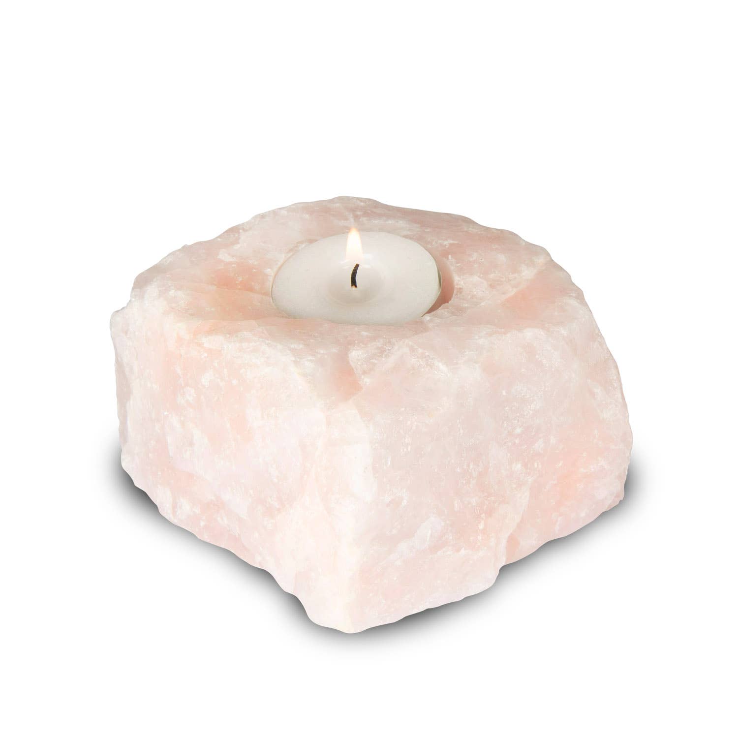 British Fossils - Vente Bougeoirs - Porte-bougie en quartz rose1