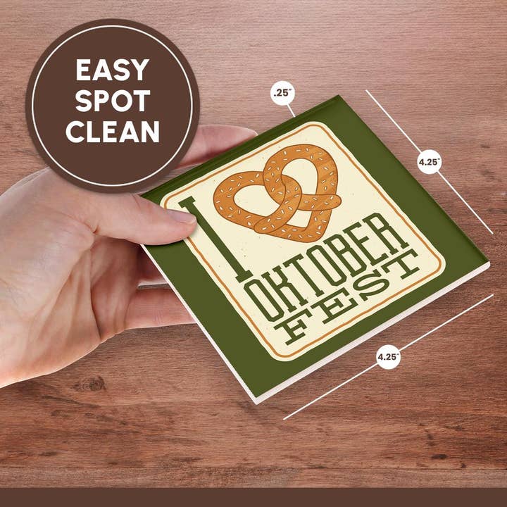 3dRose - Wholesale Coasters - 3dRose, I love Oktoberfest Pretzel, Coaster6