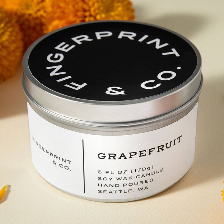 6oz Grapefruit Soy Candle for wholesale by Fingerprint & Co