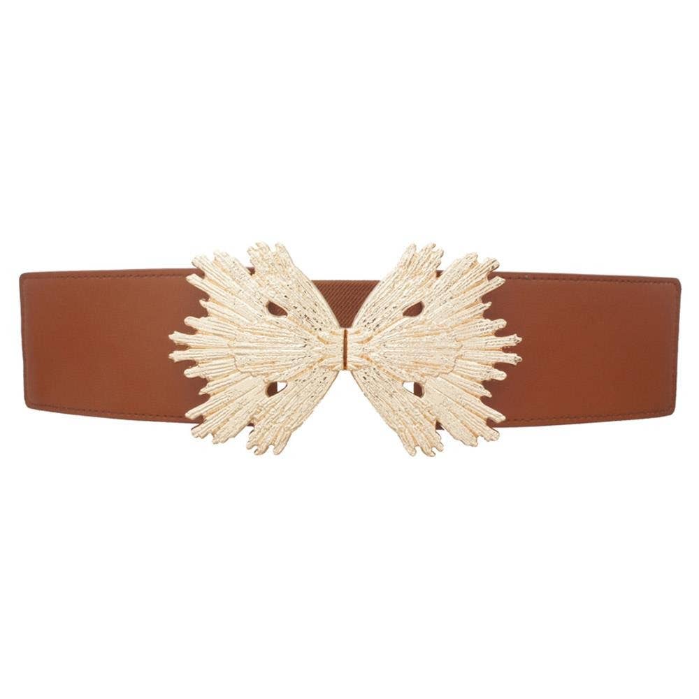 Oblige by G - Wholesale Belt - Women's - Plus Size Gold Bow Elastic Waist Belt  IE-60025PLUS3