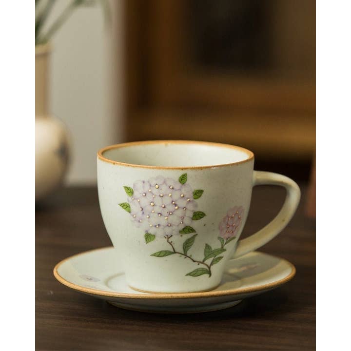 Gohobi Hand-painted Hydrangea Mug for wholesale by Gohobi (We cover U.S. import duties)