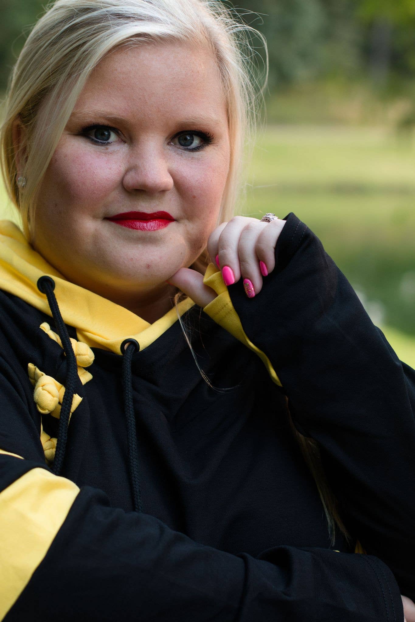 Rogue Society Apparel®️ - Wholesale Hoodie - Women's - Black and Gold Women's Double Hoodie Sweatshirt6