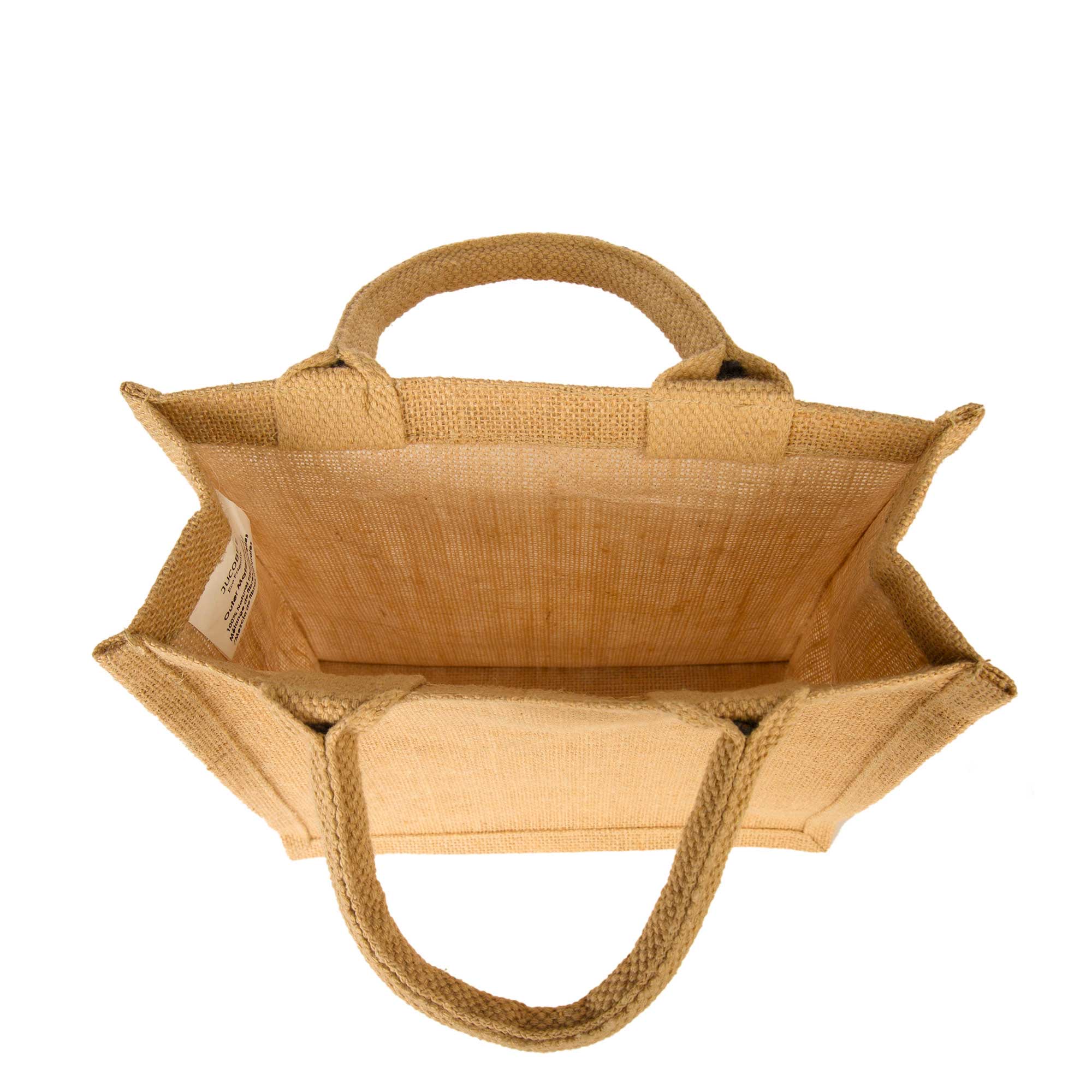 ecojutebags - Wholesale Grocery/shopping bag - Jute Shopping Bags with Handles – Set of 12- 10"x 10" x 4"8