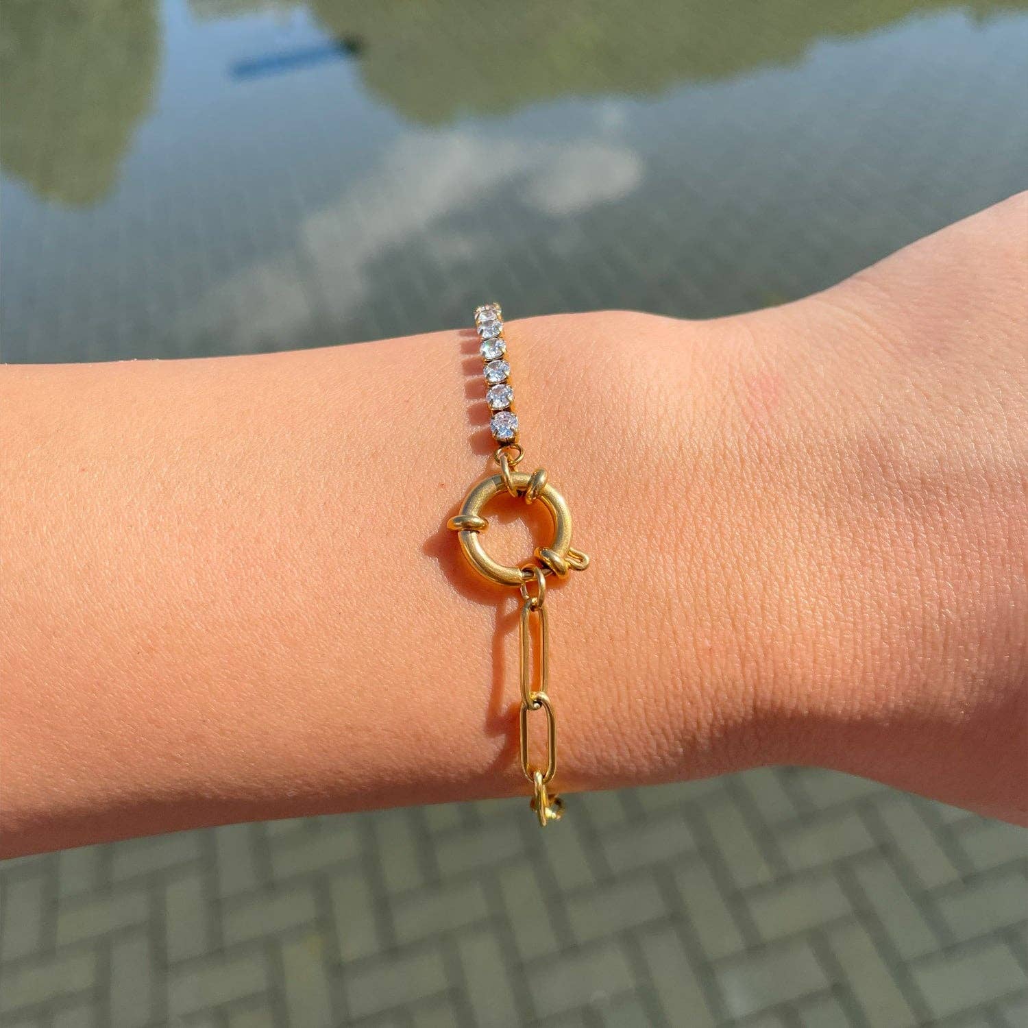 Schmuckgroßhandel - Wholesale Tennis Bracelet - Tennis Chain Bracelet | 18K Gold Plated2