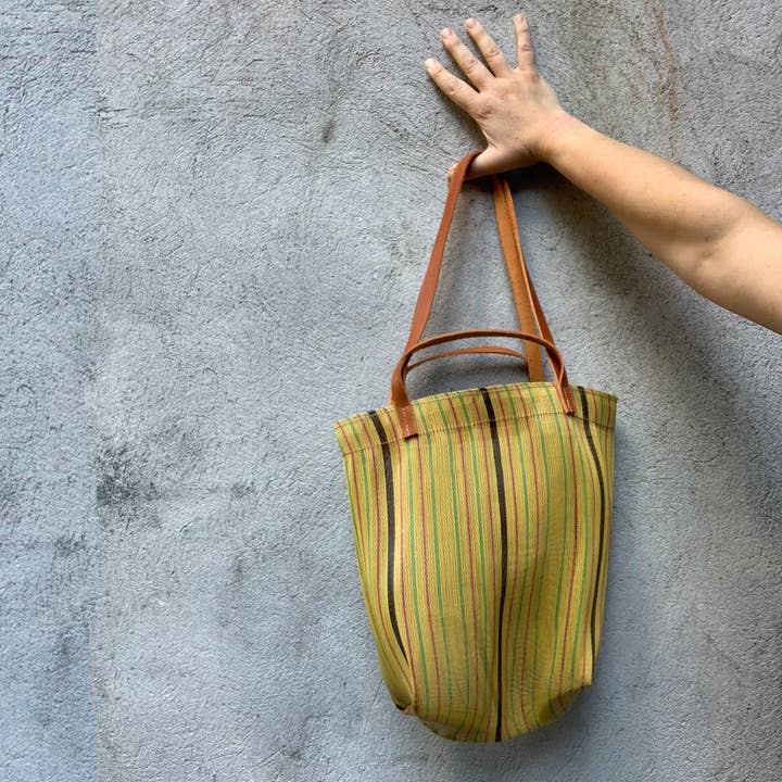 Spencer Devine - Wholesale Tote Bag - Women's - Mini Recycled Plastic Market Tote Bag in Yellow1