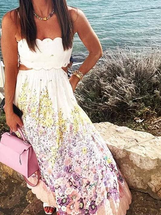 Midikleid mit Blütensaum für den Großhandel von Queen Fashion