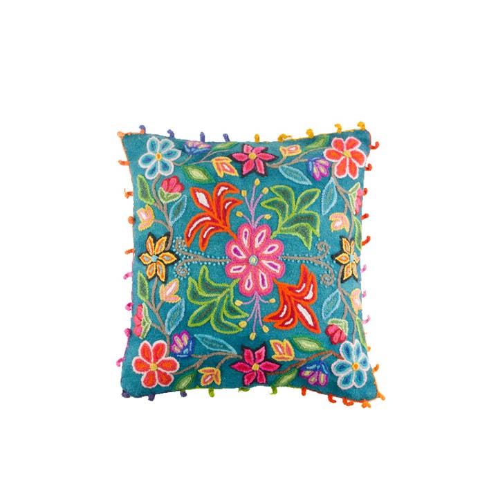 Turquoise Alpaca Fiber Pillow for wholesale by Galiatea