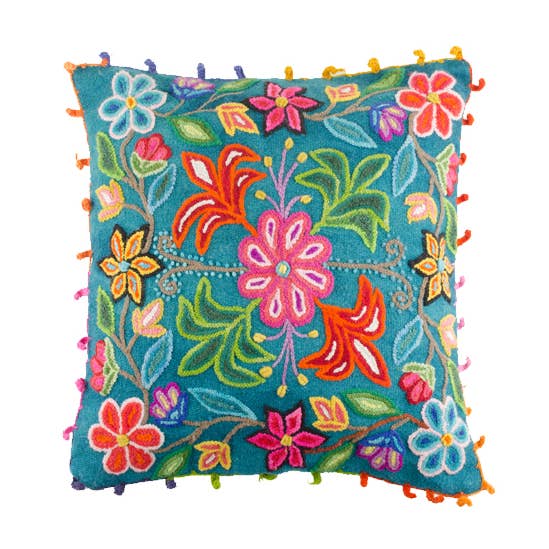 Turquoise Alpaca Fiber Pillow for wholesale by Galiatea