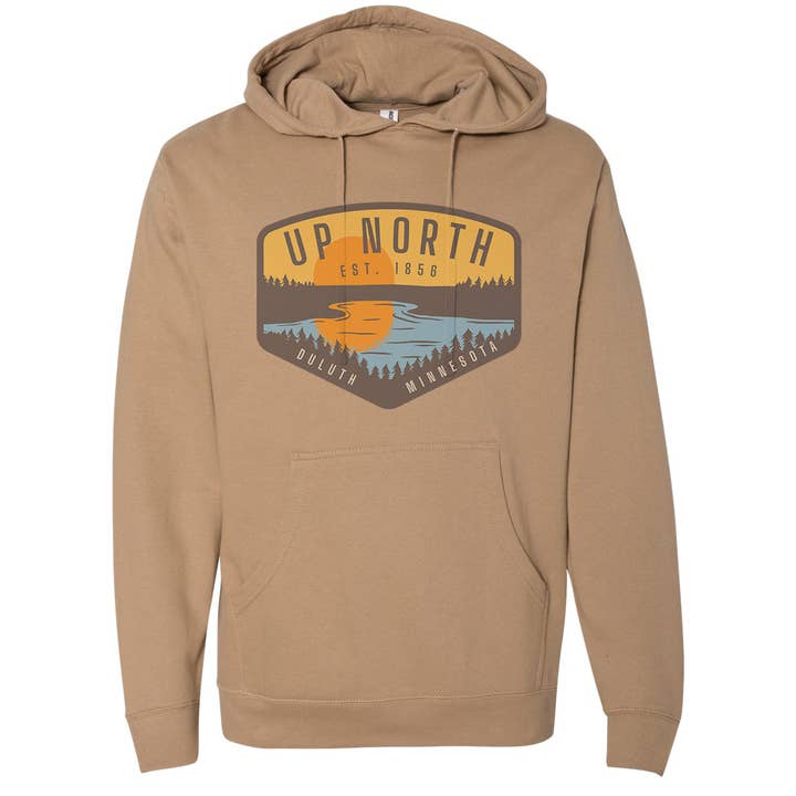 Sweat à capuche Sunset Lake Trees pour la vente par Direction Apparel