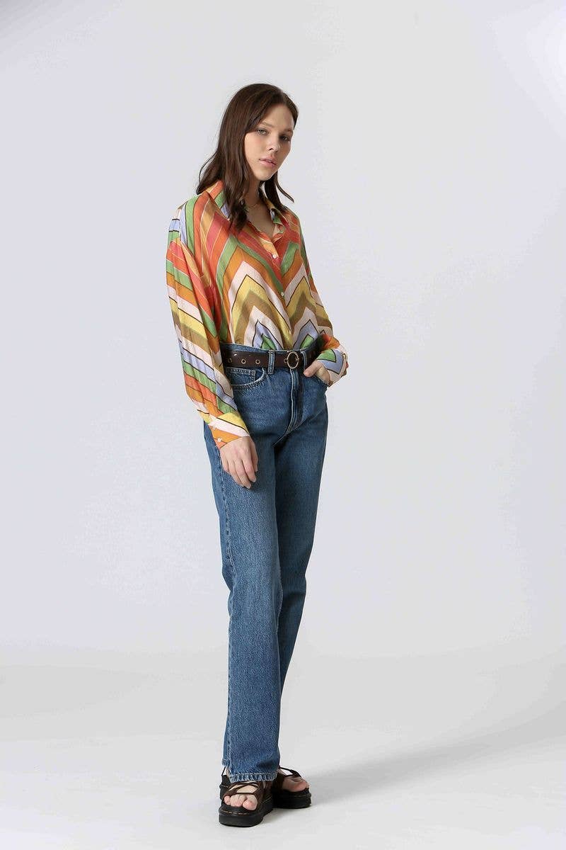 Multi-farvet T25119273 - Dame Langærmet Bluse for engroshandel på Faire4