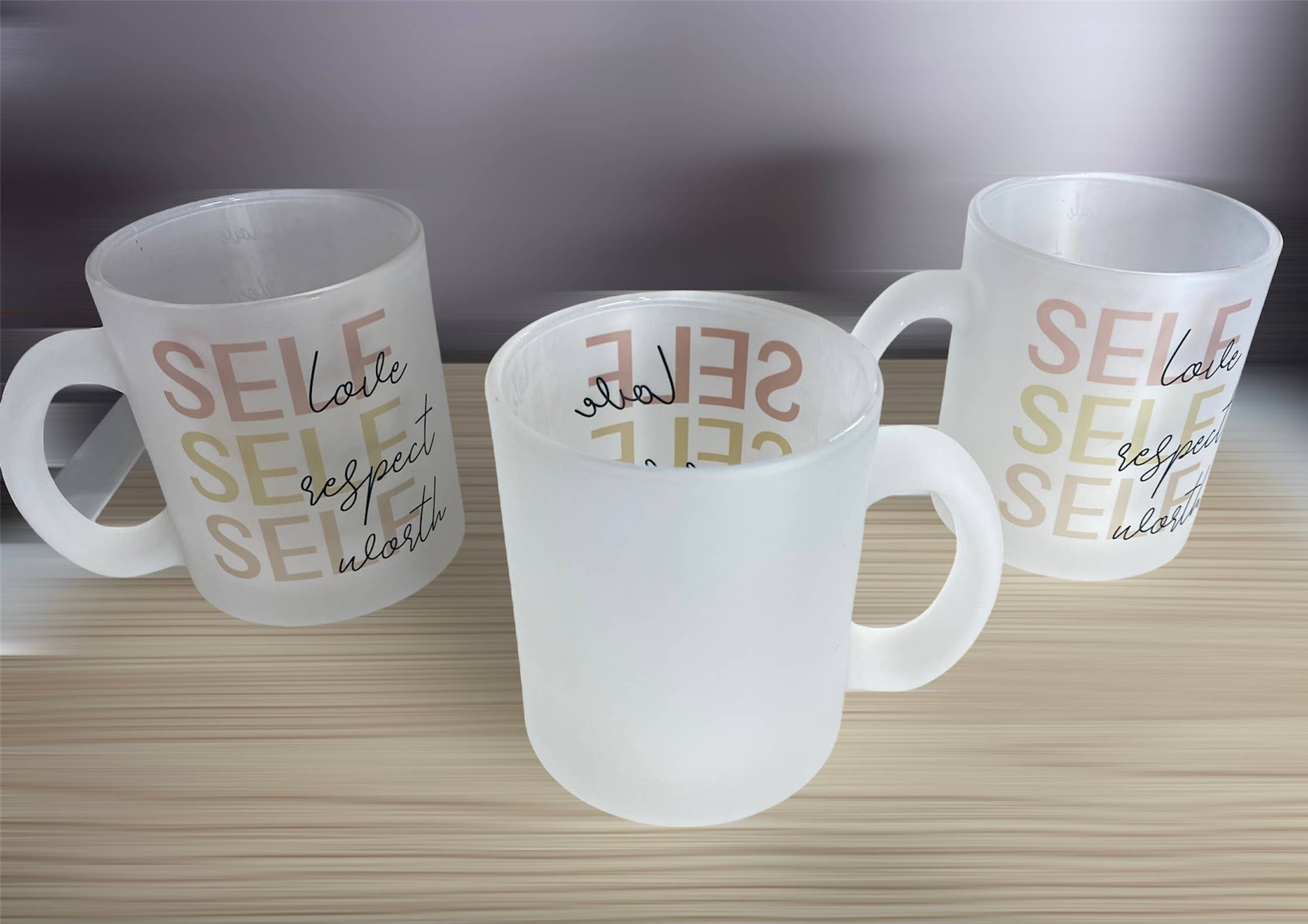 D2JCrafts - Wholesale Coffee Mug - Self Love, Self Respect, Self Worth,Frosted Coffee Mug3