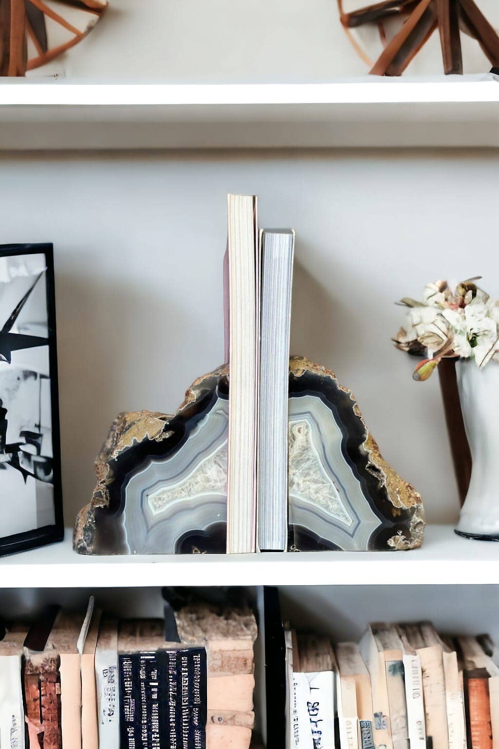 Deep Purple Project - Wholesale Ornament - Agate Geode Bookends, Large Natural Stone Pair9