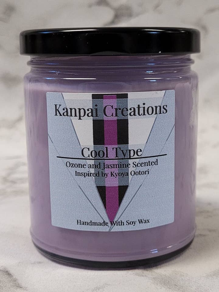 Vela de anime Cool Type, con aroma a ozono y jazmín para venta al por mayor de Kanpai Creations