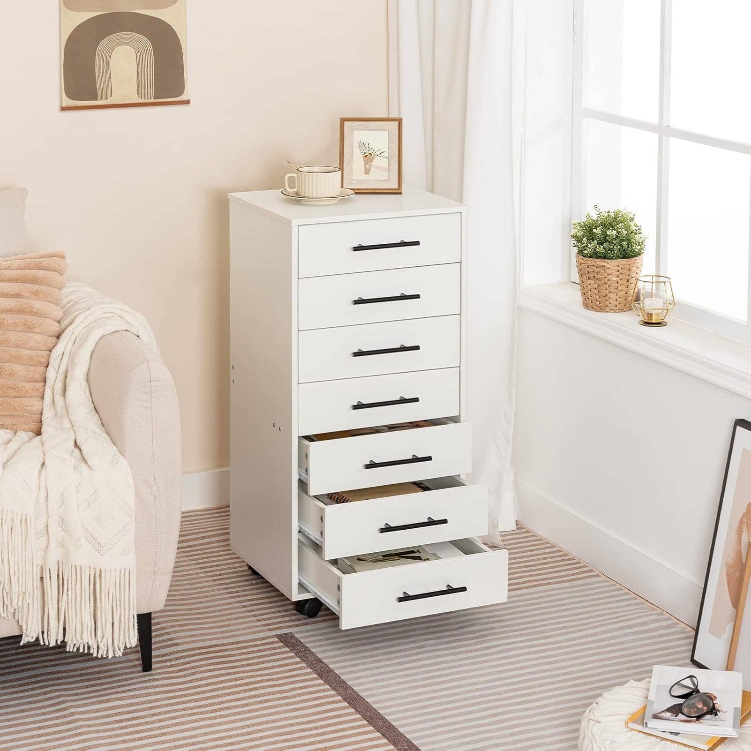 White 7 Drawer File Cabinet Storage For Home Office for wholesale on Faire8