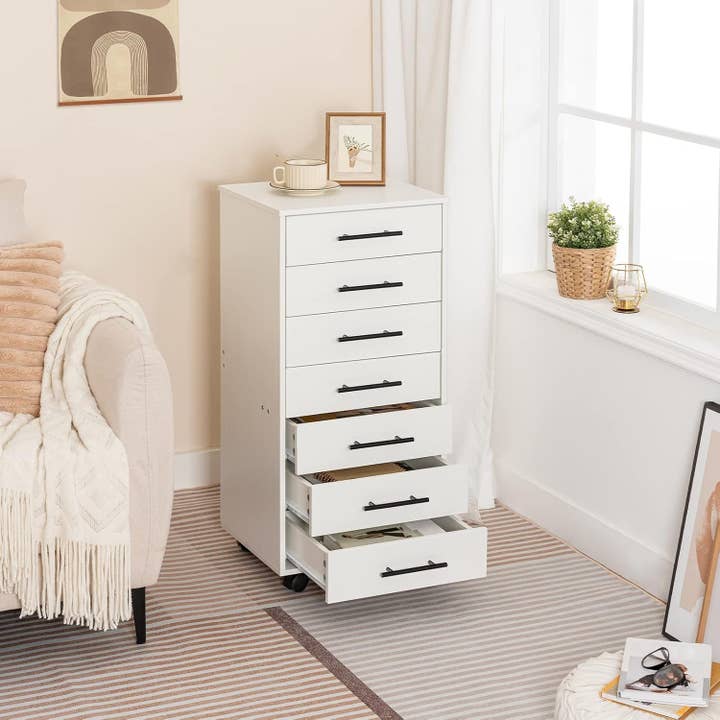 White 7 Drawer File Cabinet Storage For Home Office for wholesale on Faire8
