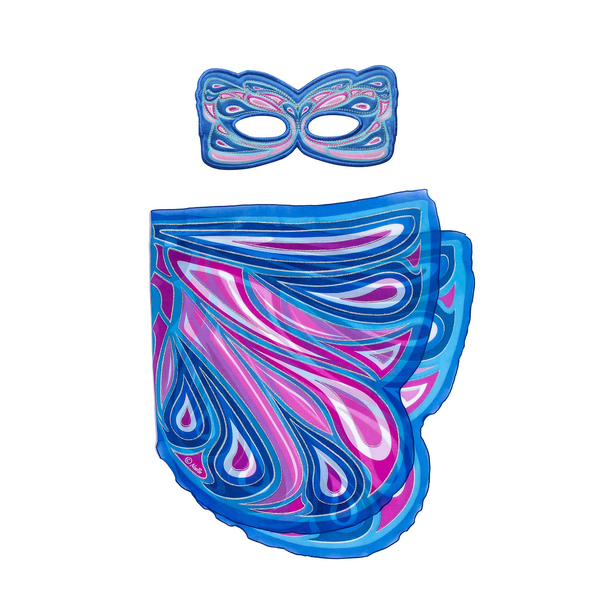 DREAMY DRESS-UPS® - Vente Cape – enfant - Blue Fortune Fairy Wings+Masque (costume cape pour enfants)1