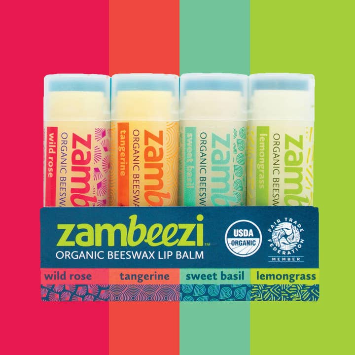 Zambeezi - Vente Assortiment de baumes à lèvres - Lot de 4 baumes à lèvres bio2