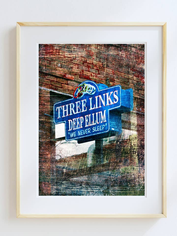 11X14 Dallas, Texas Deep Ellum Three Links für den Großhandel von Lone Chimney Mercantile