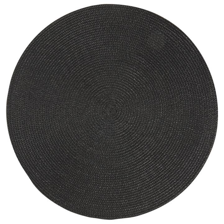 Disko Black Round Placemat for wholesale by Now Designs by Danica