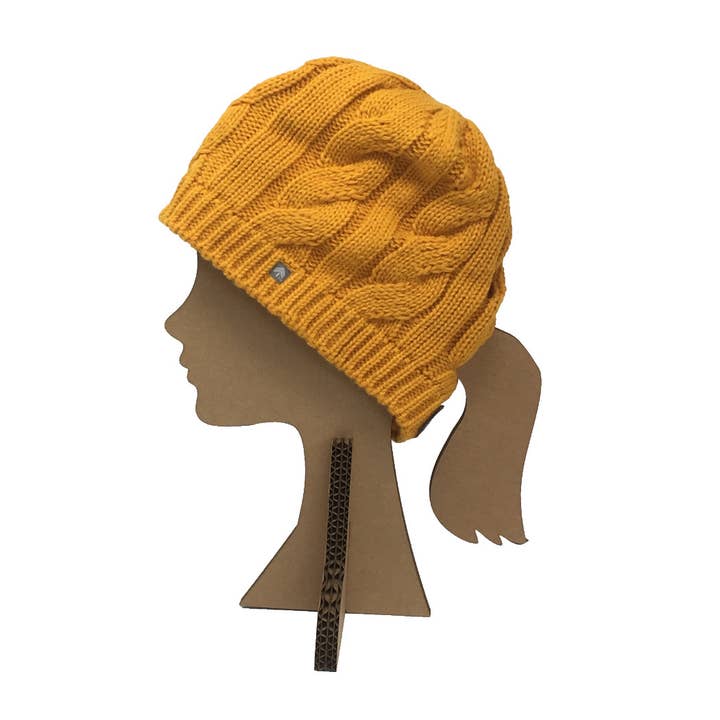 PEEKABOOS® Ponytail Hats - Wholesale Beanie - Women's - PEEKABOOS® 3-IN-1 Harvest Ponytail Hat (gold)