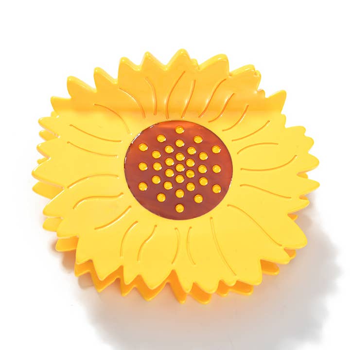 Cheerful Sunflower Hair Claw, Floral Design Hair Accessory for wholesale by SoapElenGlen