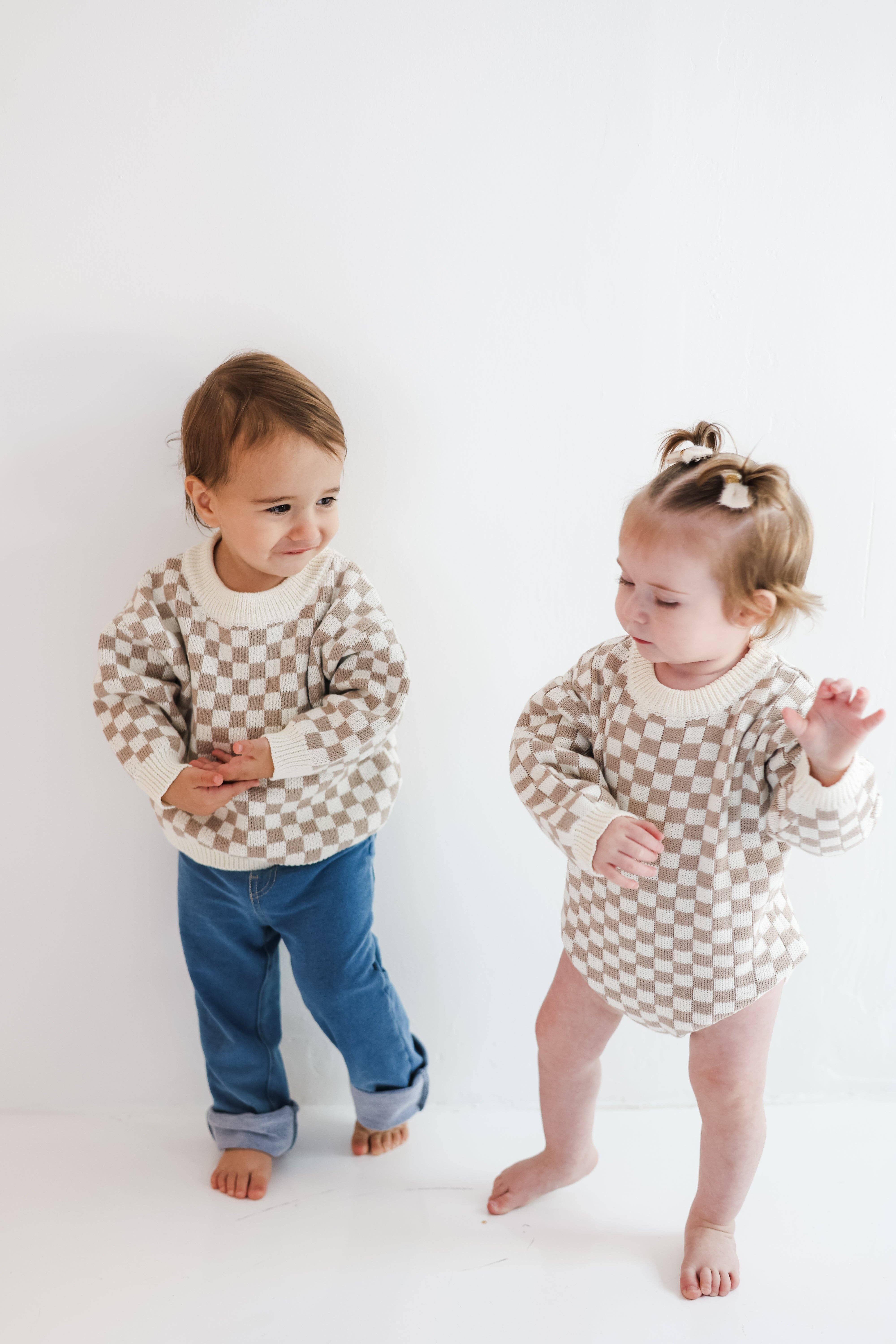 Celebrate Your Tribe - Wholesale Knit Sweater - Kids - Checker Knit Sweater5