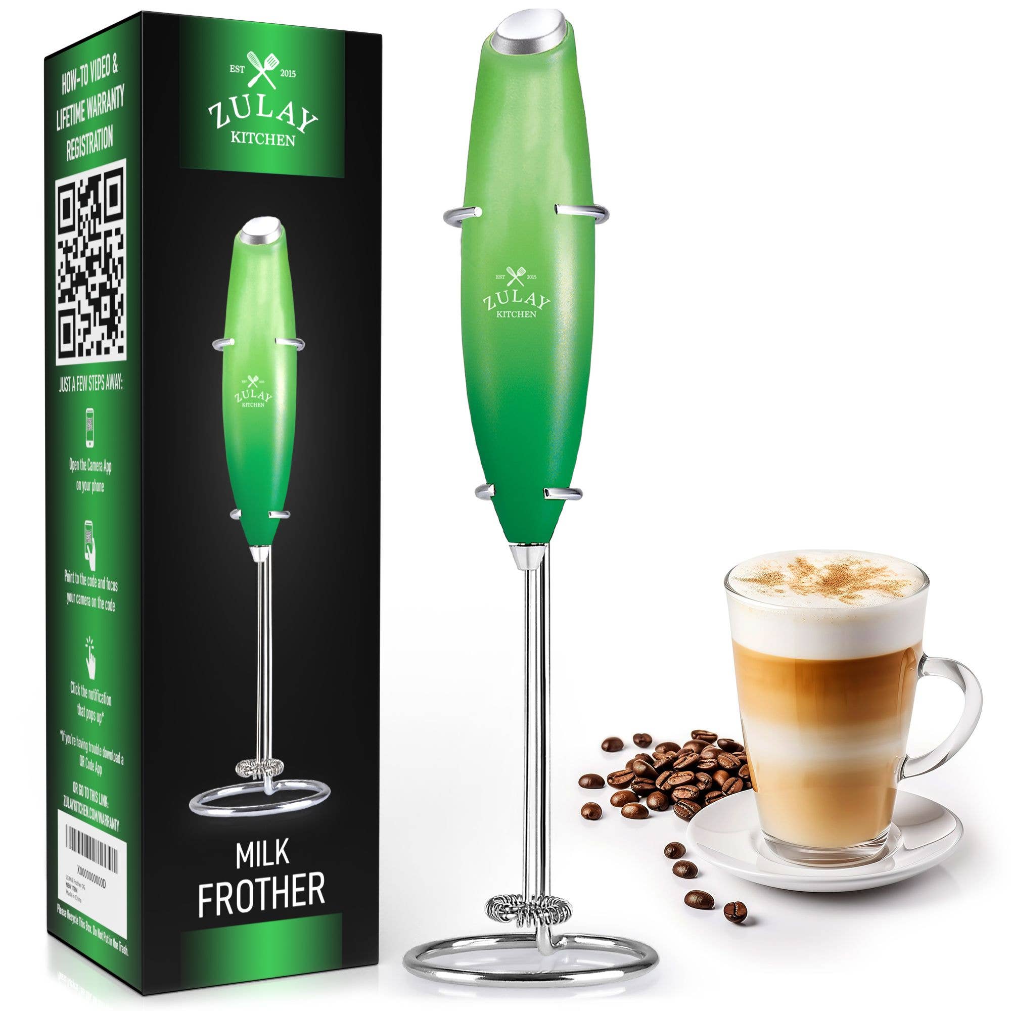 Zulay Kitchen - Wholesale Kitchen Tool/Gadget - Powerful Handheld Milk Frother - With Stand34