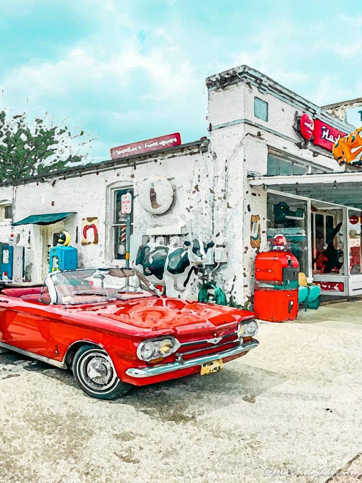 Watercolor Digital Prints - Retro Car for wholesale by My Curly Adventures