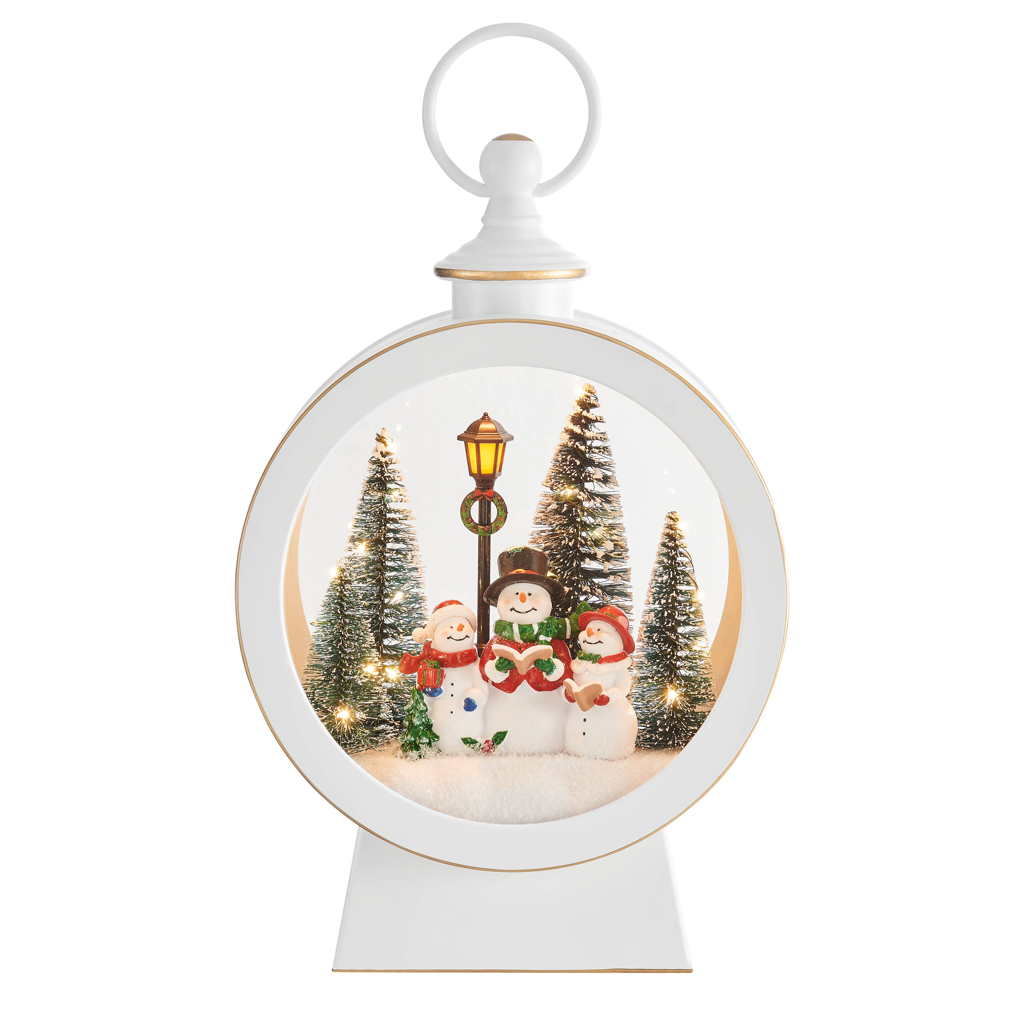 Danya B - Wholesale Christmas Decoration - White Christmas Snowman Scene Lighted Lantern Decoration5