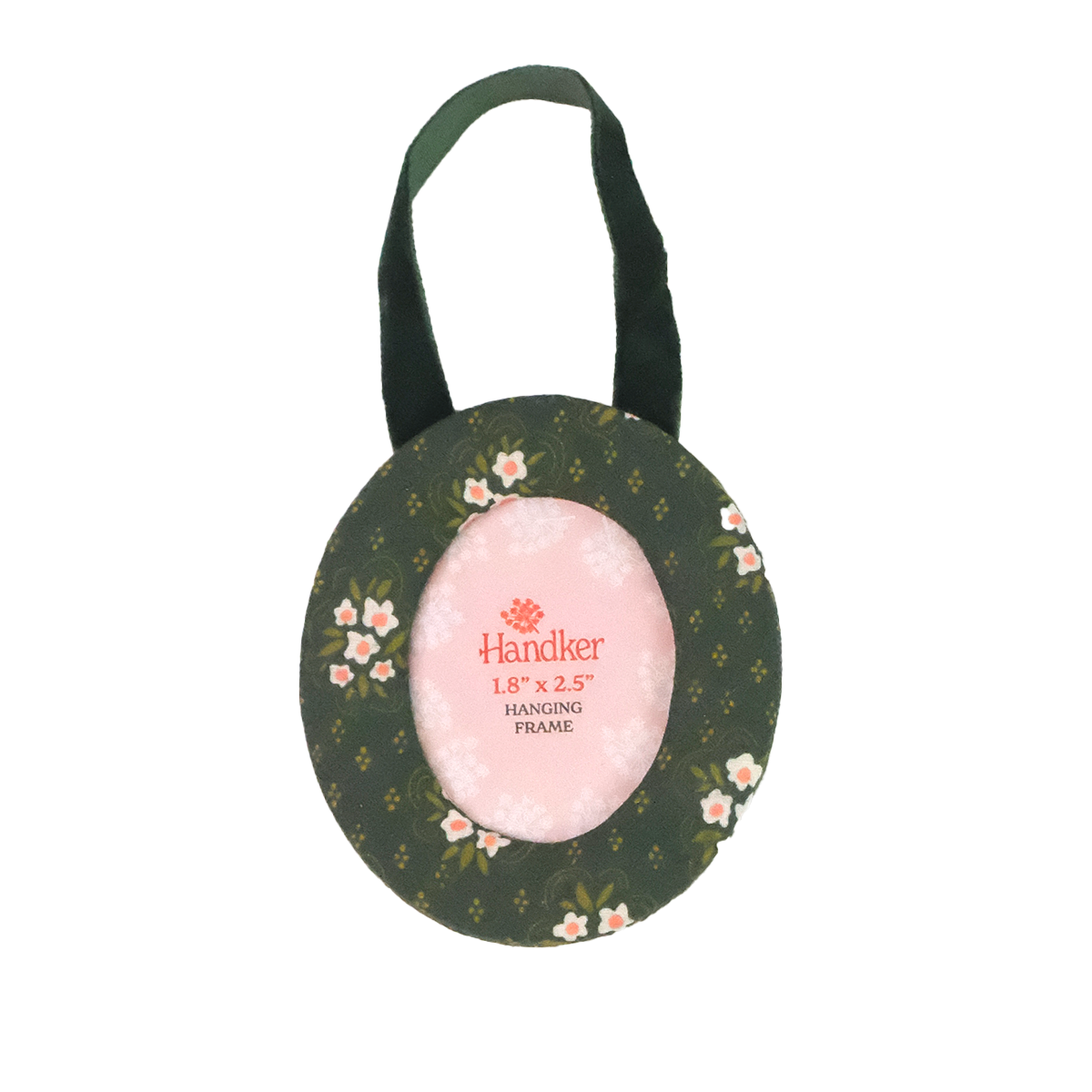 Handker Bandanas - Wholesale Ornament - Green Pearl Fabric Frame Ornament1