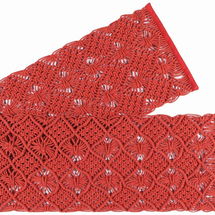 Heirloom Clay Macrame Table Runner for wholesale by Danica Outlet Store