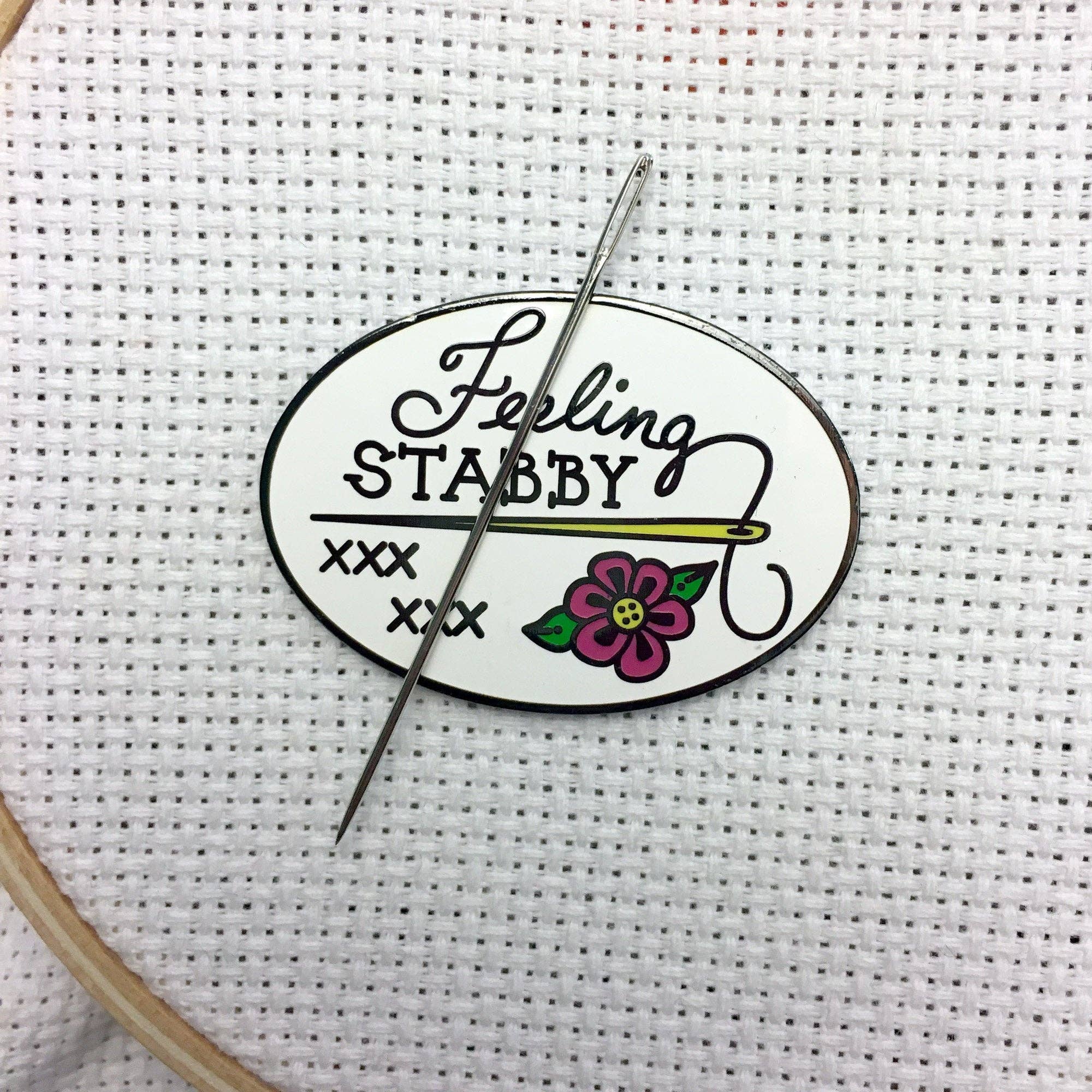 Snarky Crafter Designs – wholesale Knitting/Crochet Supplies – Feeling Stabby Enamel Needle Minder2