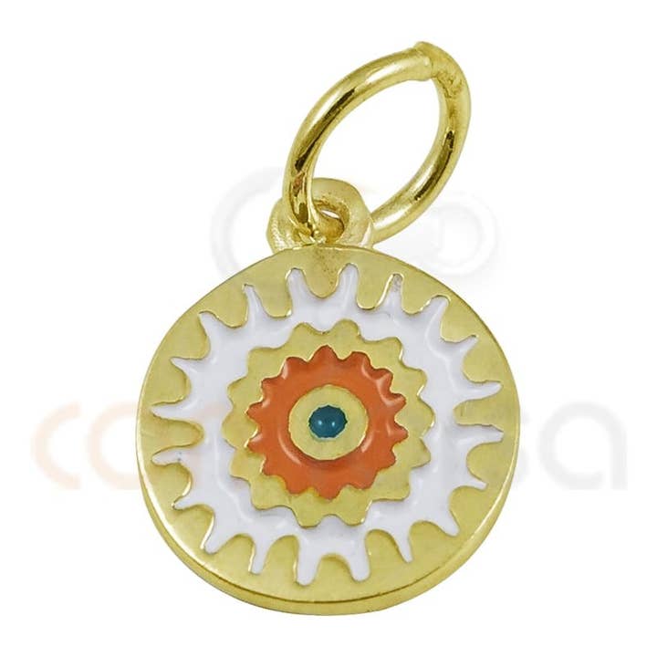 Sterling Silver 925 Mandala Pendant With Earthen & White Ena for wholesale by COM FORSA SL