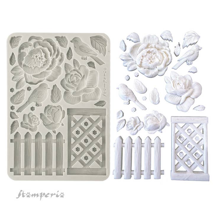 Silicone mold A5 House of Roses fence for wholesale by Atiladecor, Artesanato Lda