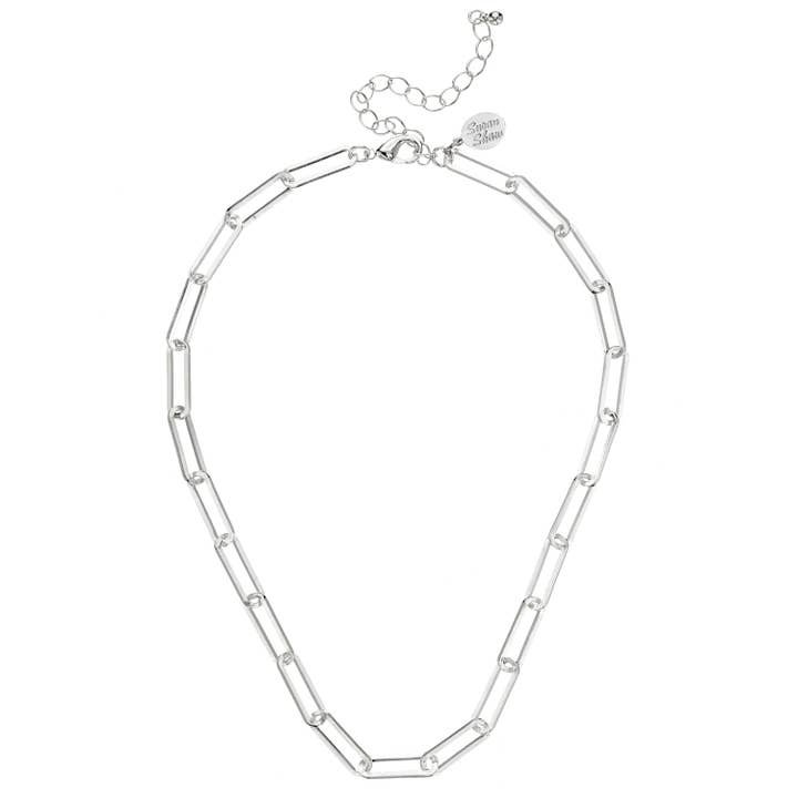 Silver Large Paperclip Necklace for wholesale by Susan Shaw