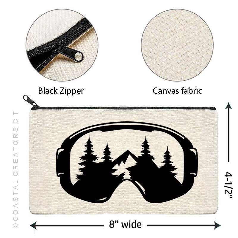 Coastal Creators of Connecticut - Wholesale Pouch - Unisex - Ski Goggles Mask Multi-Use Canvas Zipper Travel Bag3