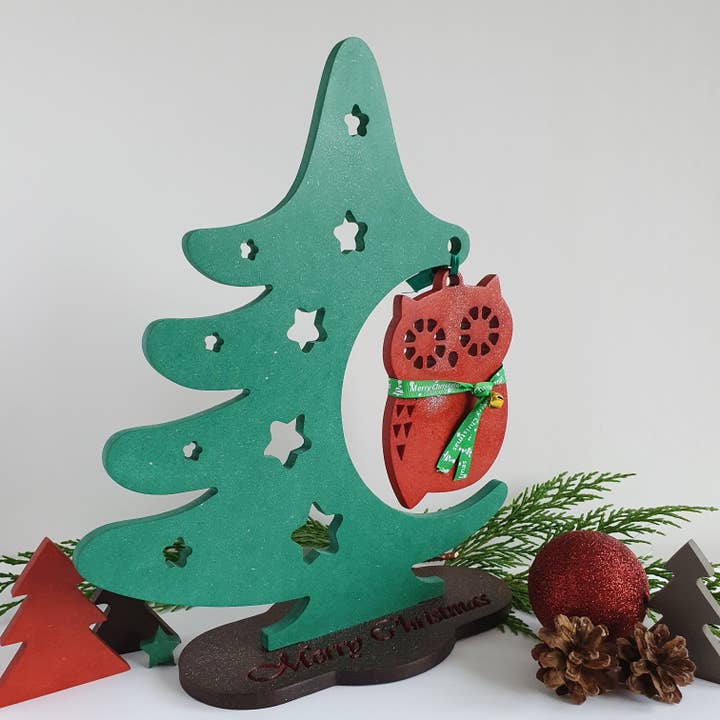 Arbre de Noël en bois | Owl pour la vente par Wood Art Shop