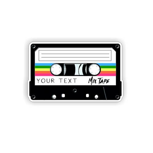 Mix Tape Sticker, Customizable / Decal for wholesale by Mad River