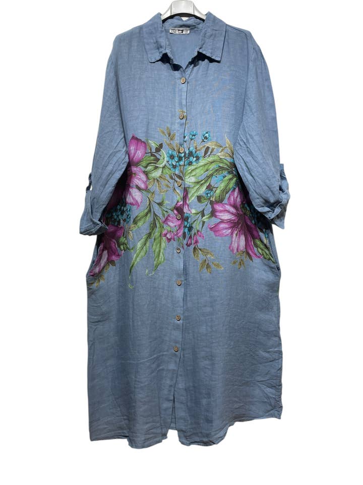 LINEN & COTTON HOUSE - Wholesale Button Down Shirt - Women's - 27202 LONG LINEN SHIRT