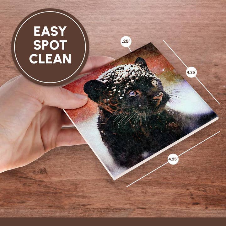 3dRose - Wholesale Coasters - 3dRose, Baby Panther Image Of Watercolor Painting, Coaster6