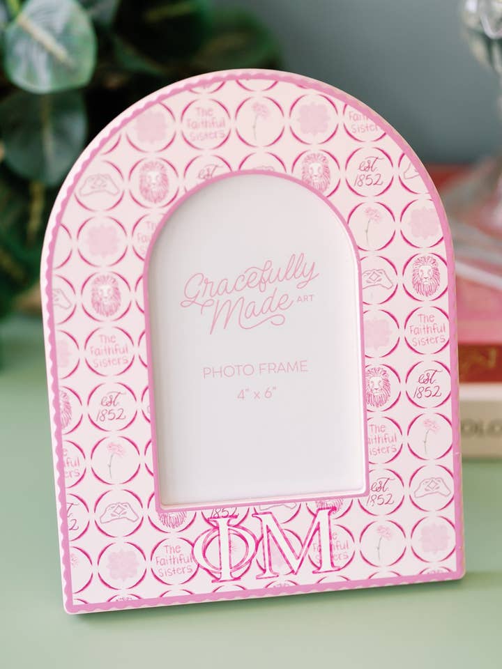 Phi Mu Picture Frame, Sorority for wholesale by Gracefully Made Art