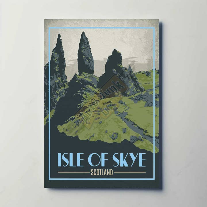 Affiche en métal de l'île de Skye, Écosse pour la vente par Auto Junk UK Ltd