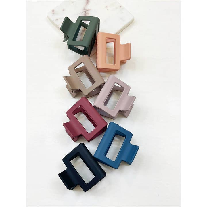 MIX COLOR Medium Matt Cut Out Rectangle Hair Claw for wholesale on Faire