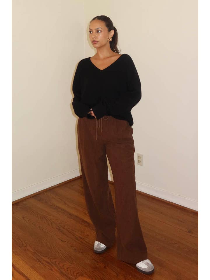 Salty - Wholesale Pants - Women's - CORD DRAWSTRING WIDE PANTS15