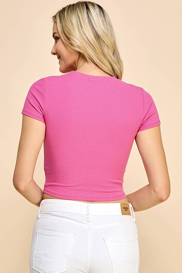 Heart & Hips - Vente Haut en maille – femme - RT52692 - HAUT À MANCHES COURTES COL ROND2