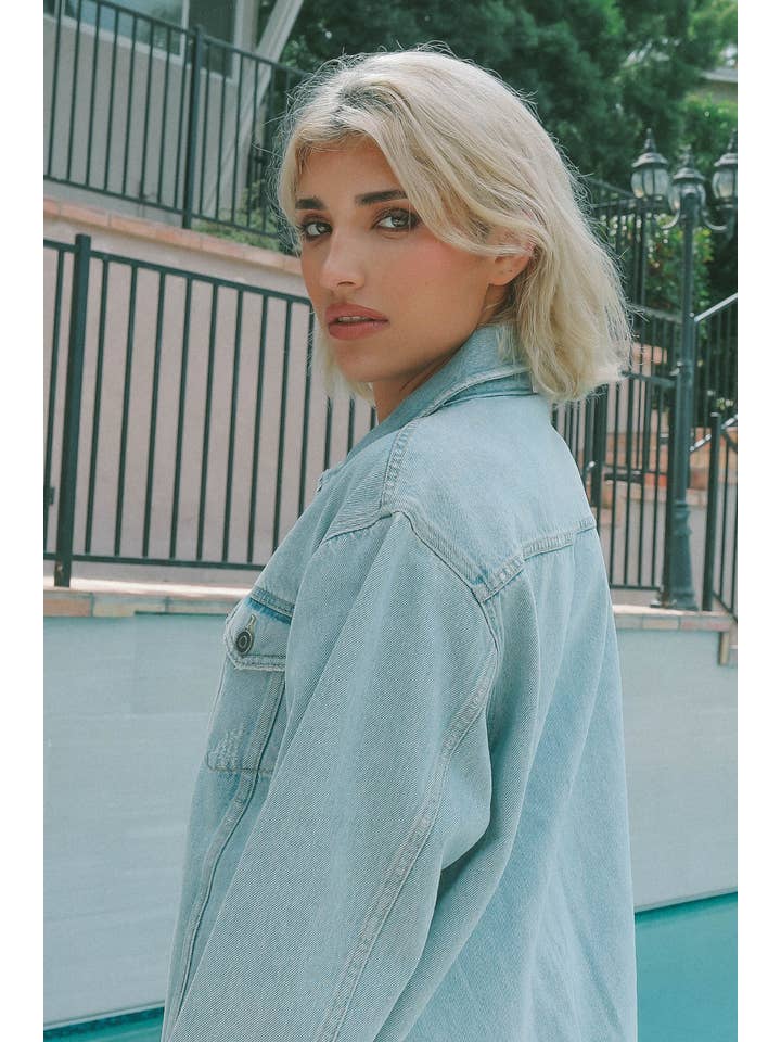 People Of Leisure - Wholesale Denim Jacket - Women's - The Canyon Bleach Denim Jacket3